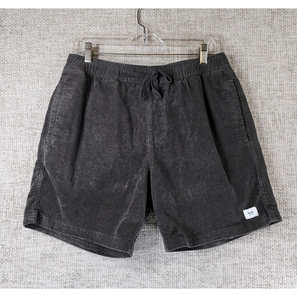 Katin Corduroy Shorts Elastic Waist Drawstring Stretch Mens M Brown 7" Inseam
